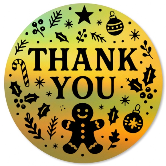 Christmas Thank You Stickers • Gingerbread Holiday Packaging Labels • 2 inch - Picture 3 of 3